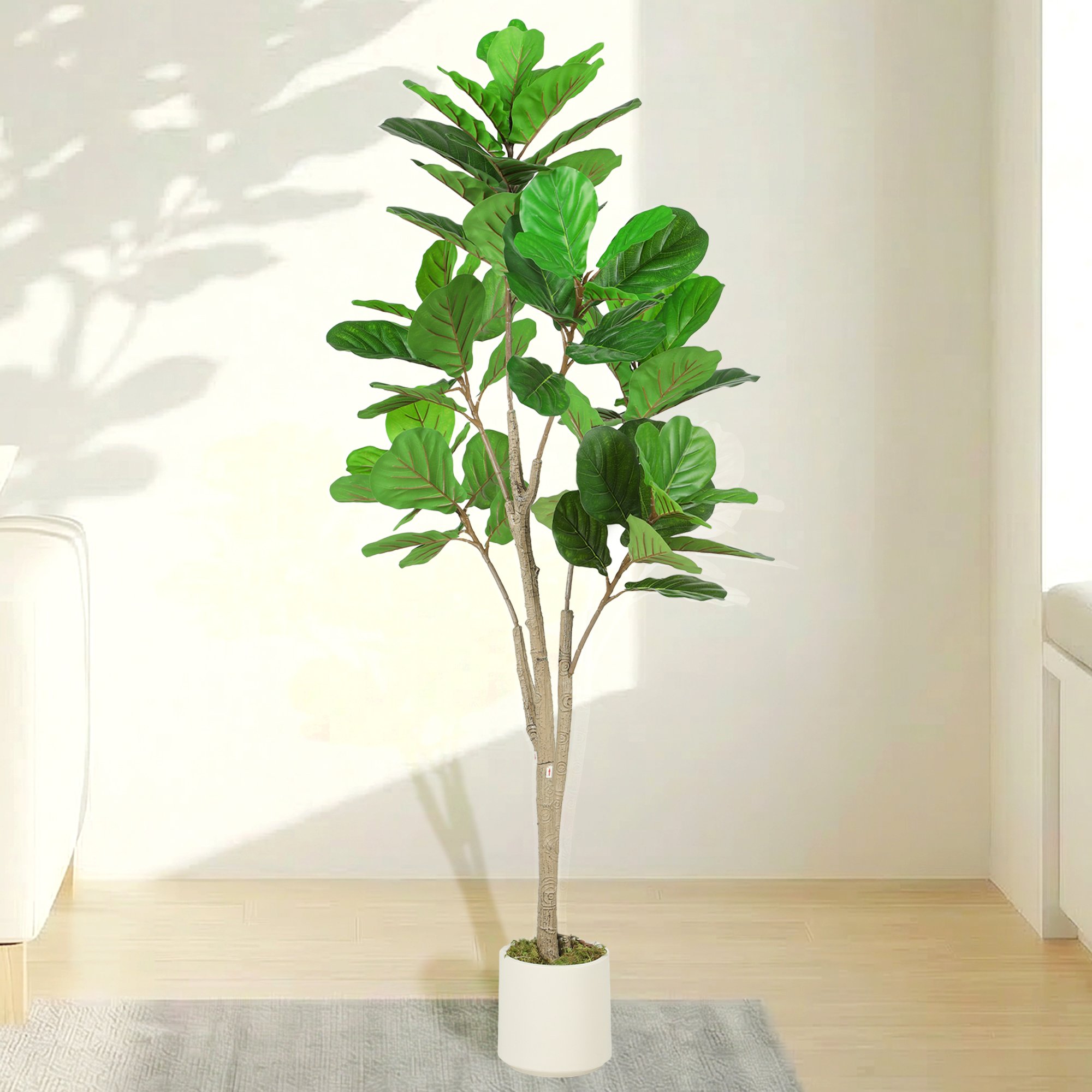 HOMCOM 5FT Artificial Fiddle Leaf Fig Tree - Green