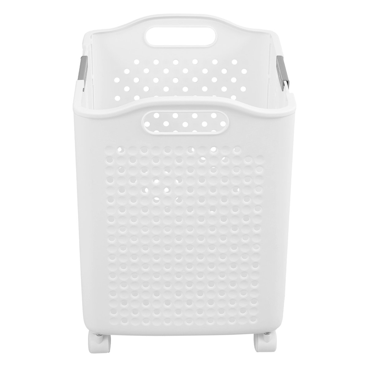 Living and Home Foldable Laundry Basket on Wheels - White