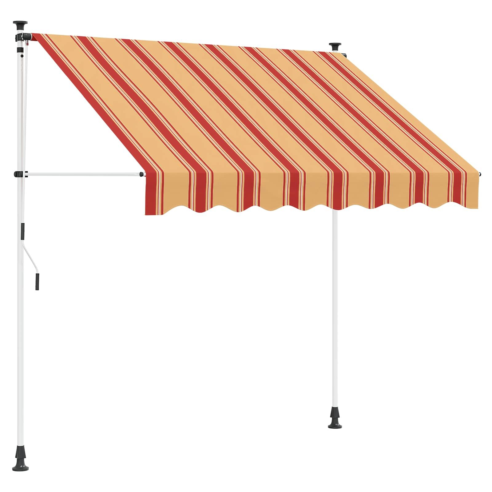 Walplus Manual Polyester Retractable Awning - Multicolour - 250 x 115 x 300 cm