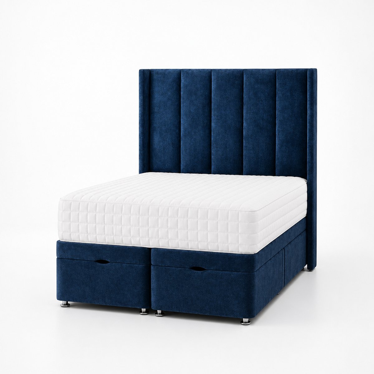 Comfy Deluxe  Margo   3ft Single  End Lift Ottoman Bed Set - Blue