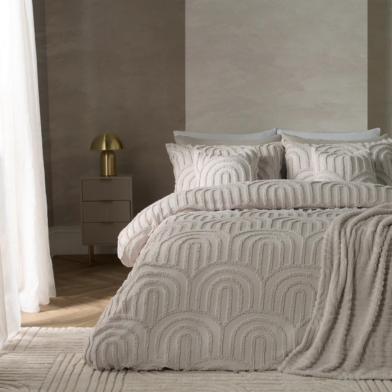 OHS Stone Tufted Arches Bedding Set Duvet Cover Set - Super King