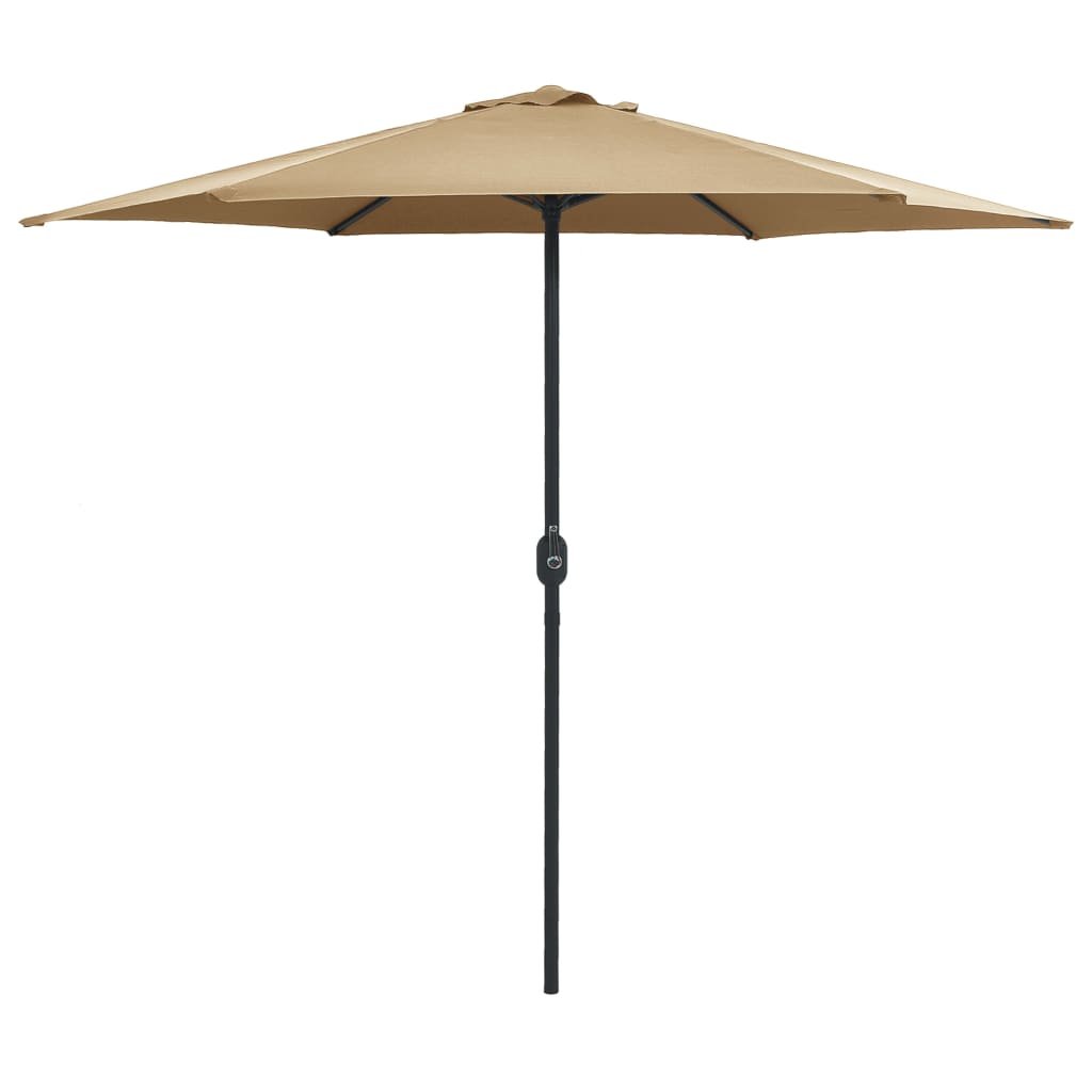 Walplus 6 Rib Polyester Garden Parasol - Taupe - 270 x 246 cm
