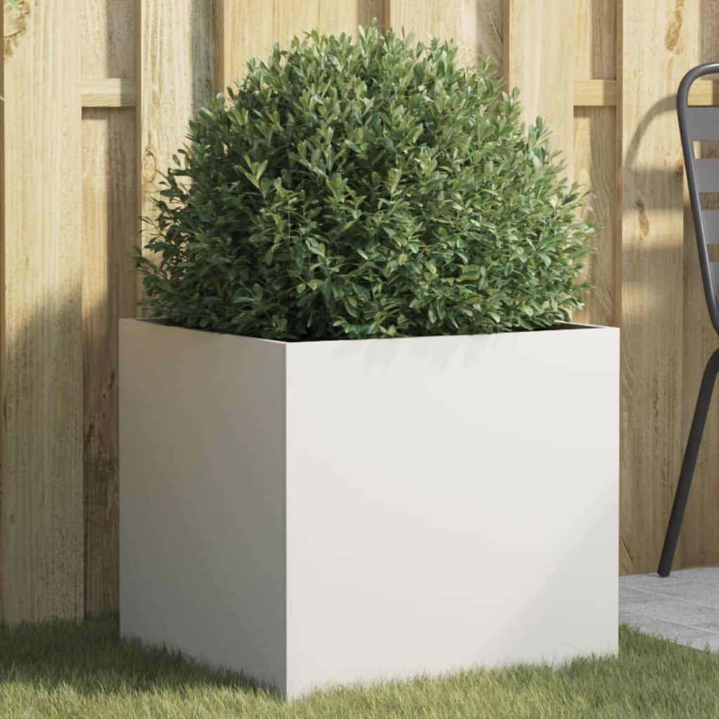 Walplus Steel Garden Planter - White - 49 x 47 x 46 cm