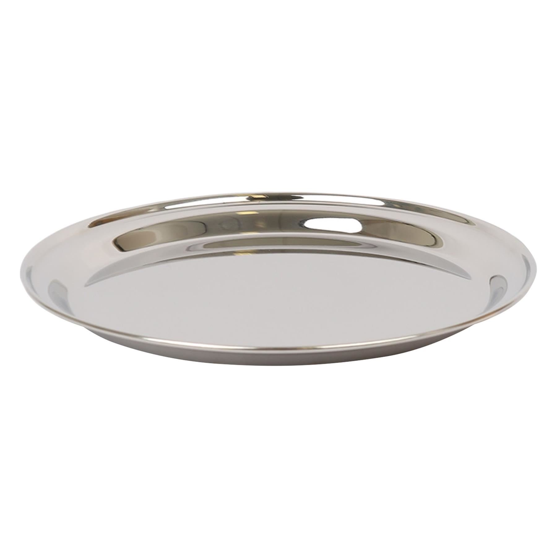 Argon Tableware Round Stainless Steel Serving Tray