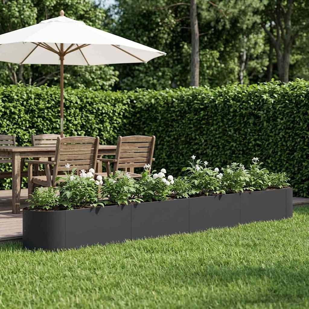 Walplus Steel Raised Garden Bed - Black - 380 x 40 x 40 cm