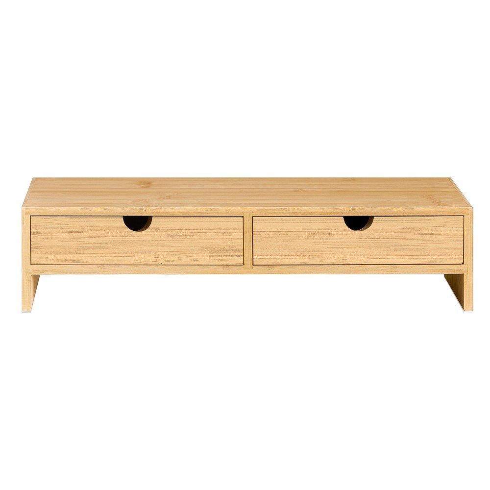 SoBuy 2 Drawer Monitor Stand - Bamboo