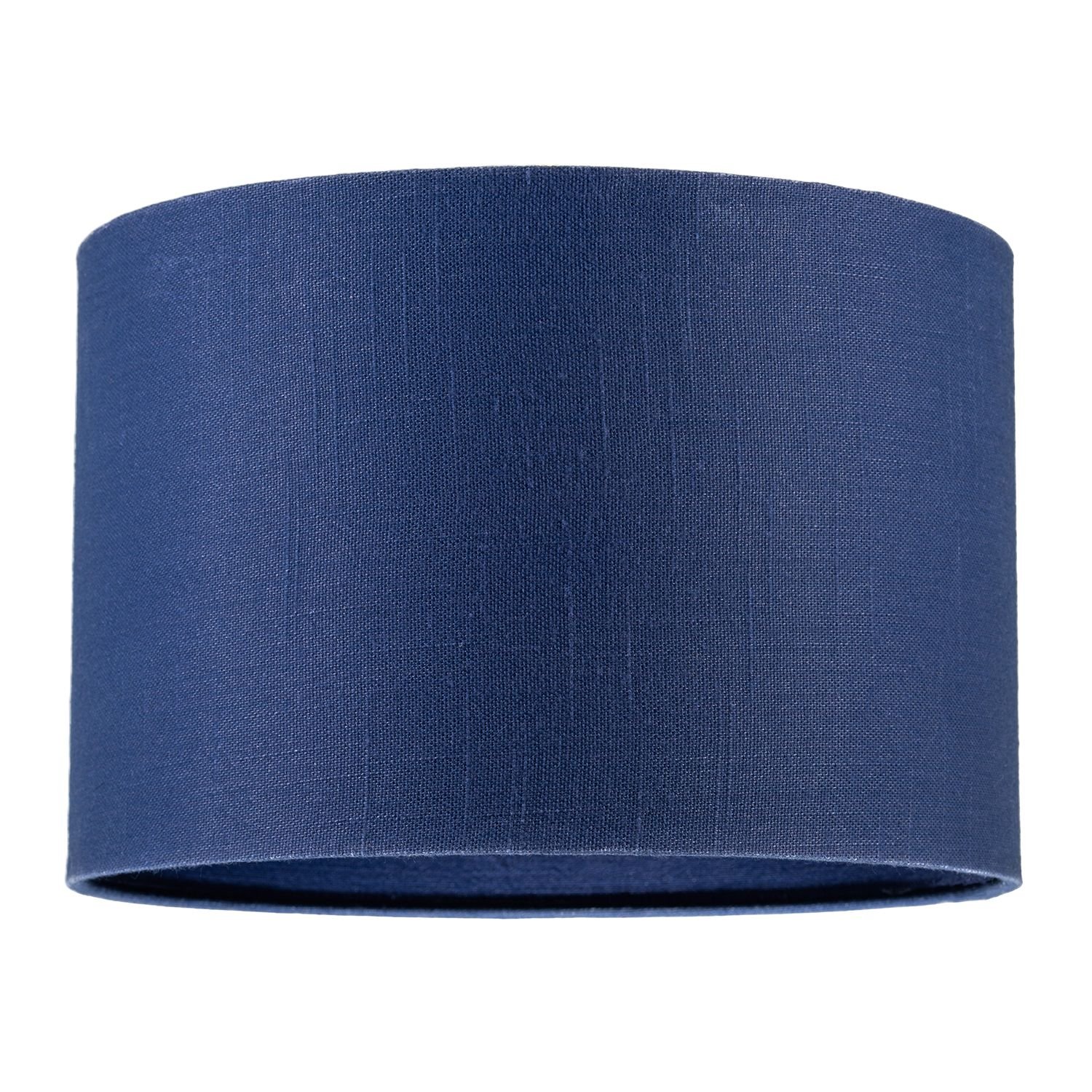 Happy Homewares Navy Peony Blue Textured Linen Fabric Circular Lampshade - 30cm
