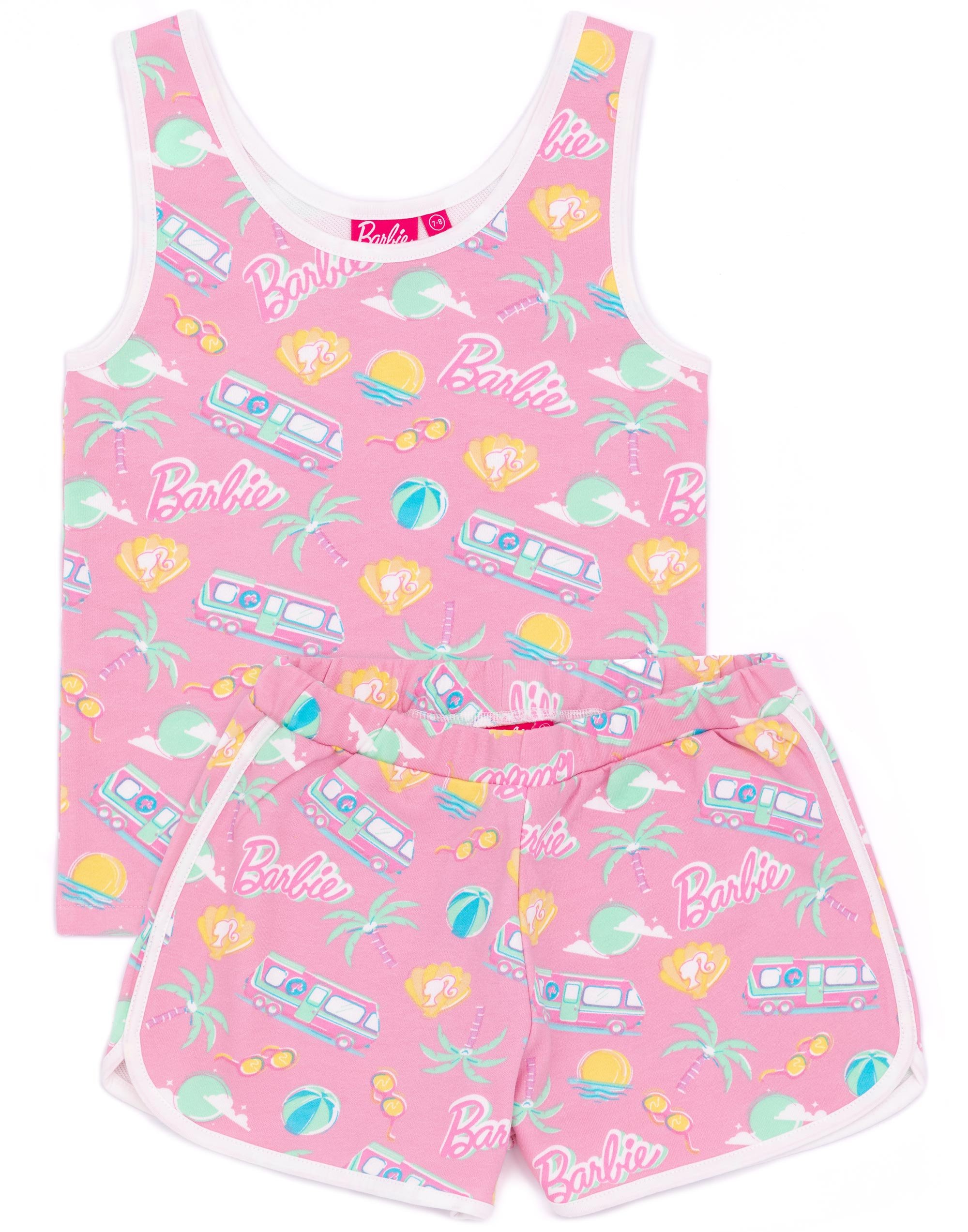 Barbie Kids Girls 2 Piece Towelling Co-ord 5-6 Years - Pink