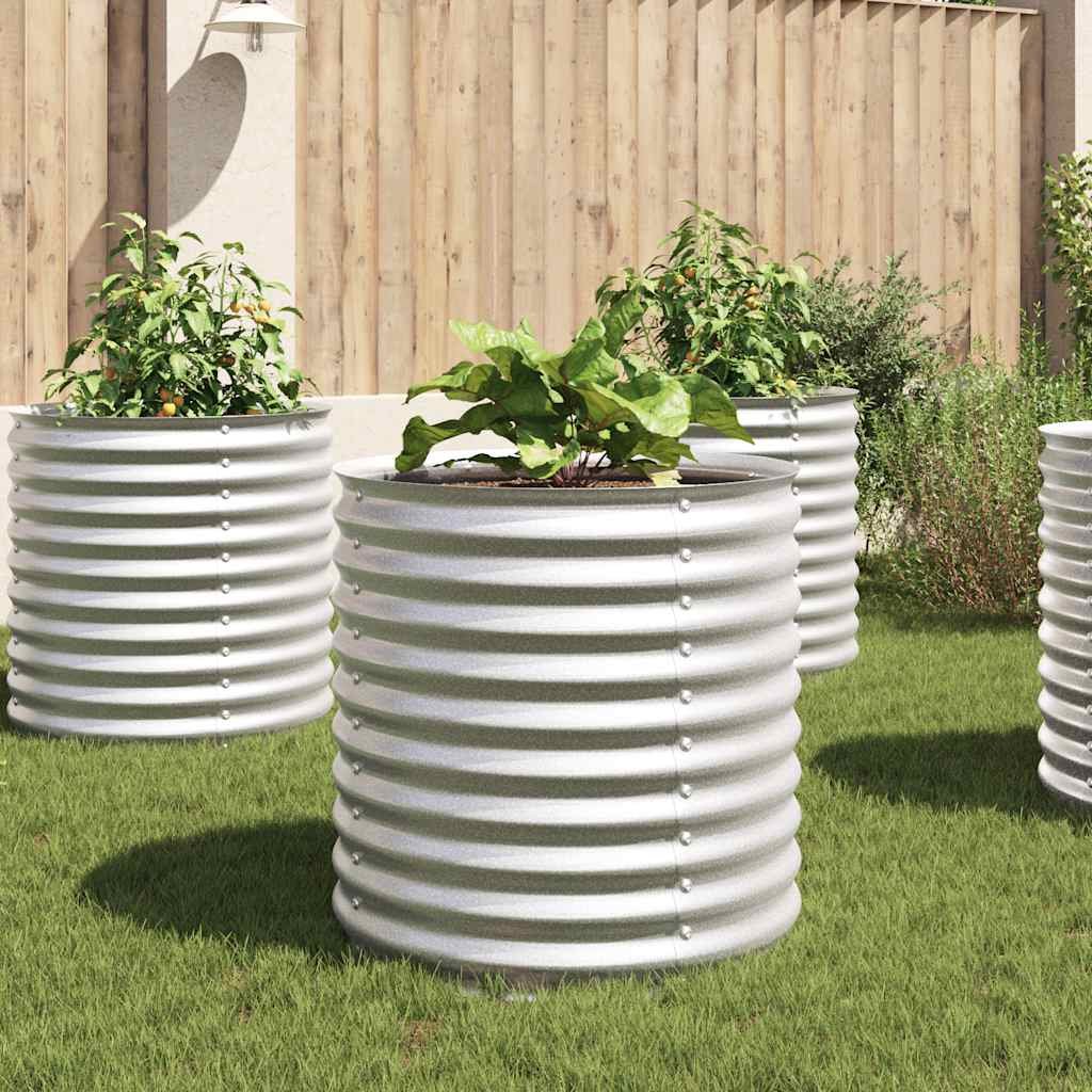 Walplus Galvanised Steel Raised Garden Bed - Silver - 80 x 80 x 81 cm