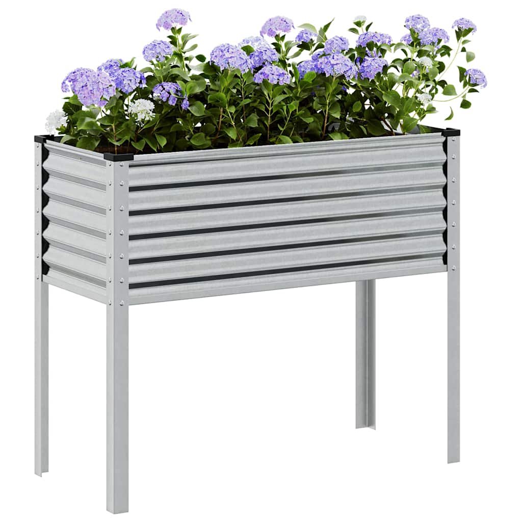 Walplus Galvanised Steel Garden Planter - 100 x 45 x 90 cm