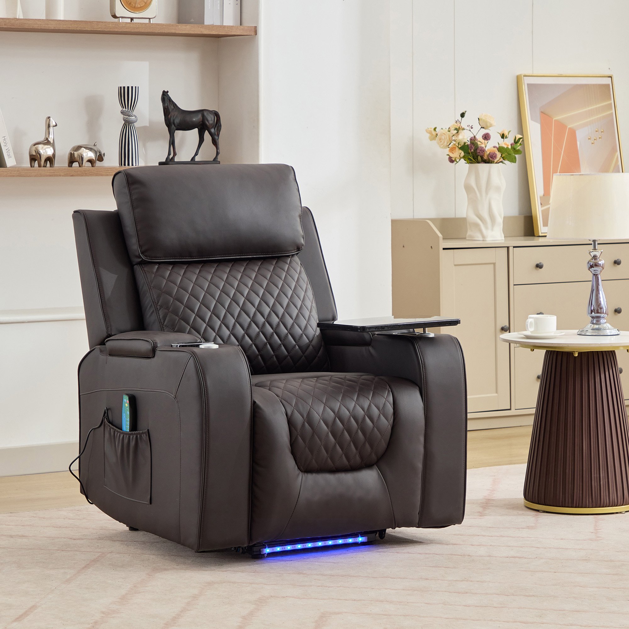 Artemis Home Byron Electric Lift-Assist Massage Heat Recliner - Brown