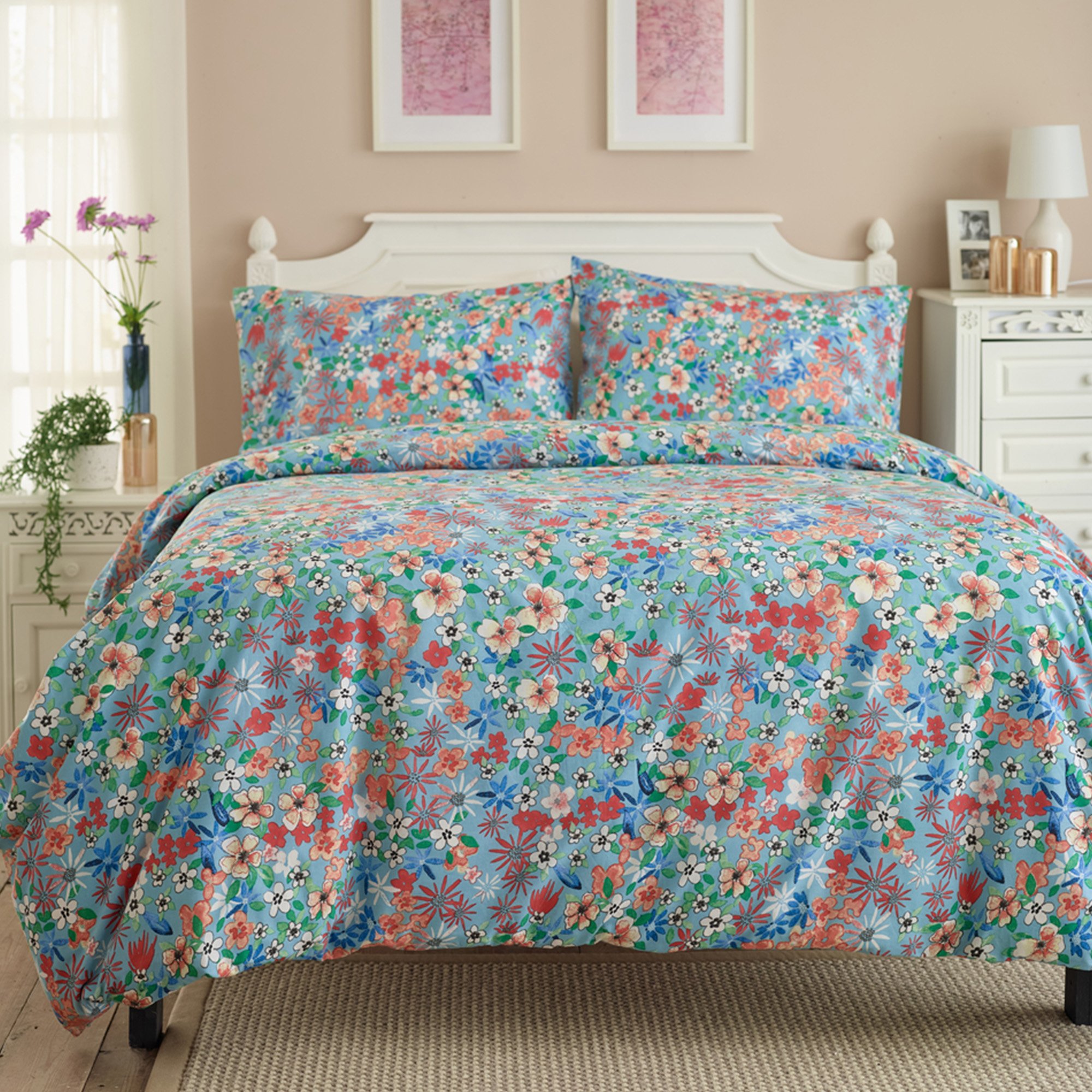 Deyongs Floral Mosaic Floral Printed Duvet Set - Double