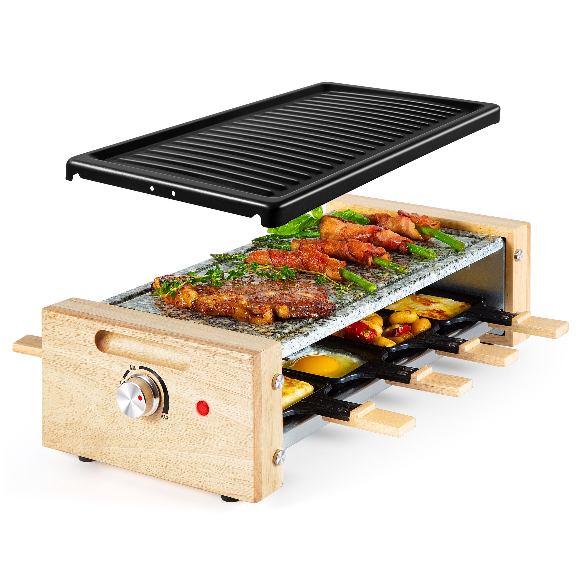 VonShef 1200W 8 Person Non-Stick Raclette Grill - Electric