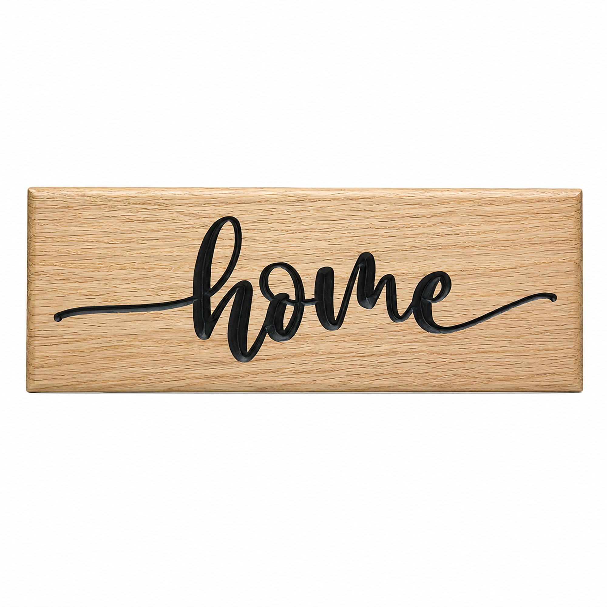 Peak Heritage Engraved Oak Sign - L30cm - Home