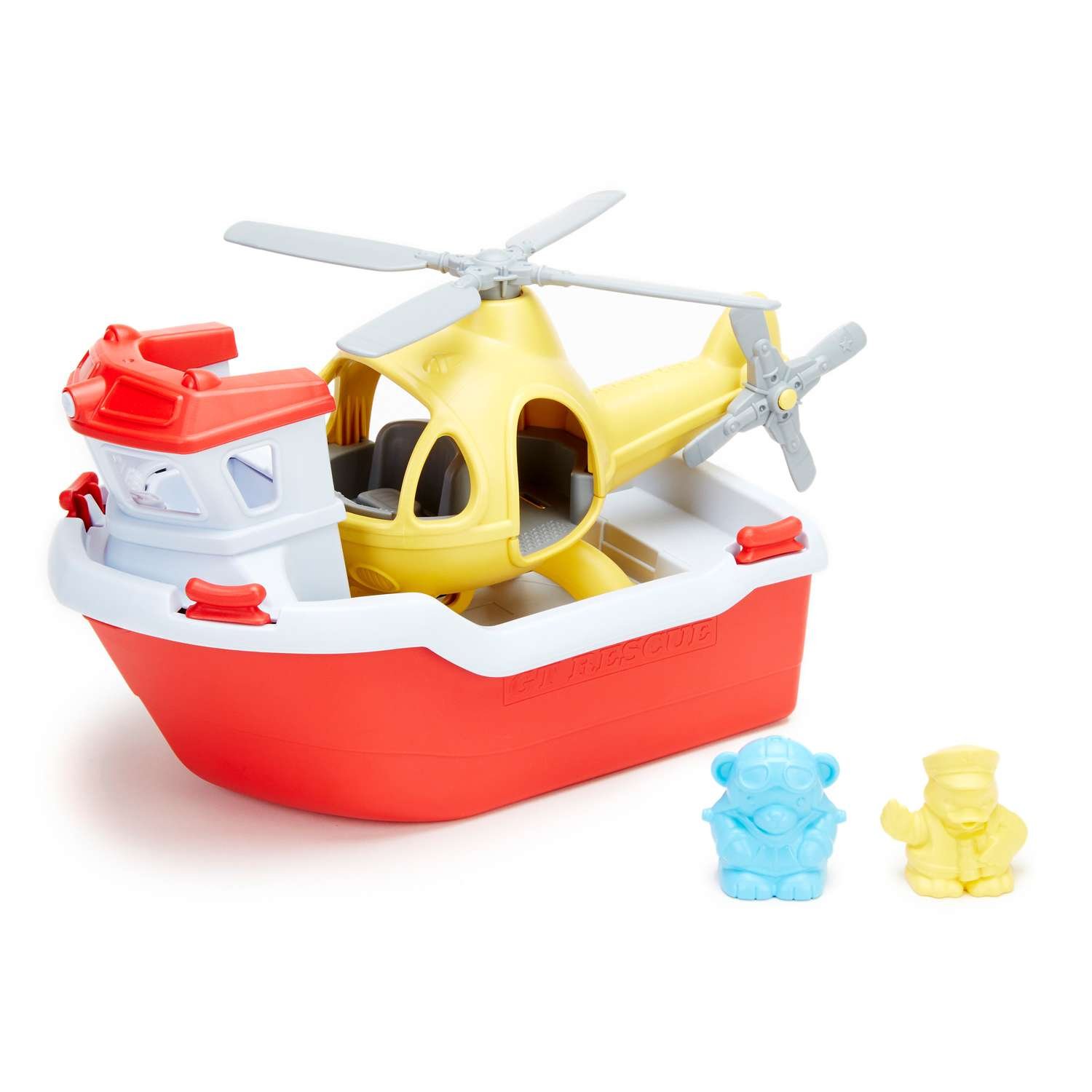 Green Toys Rescue Boat with Helicopter - 2 Years +