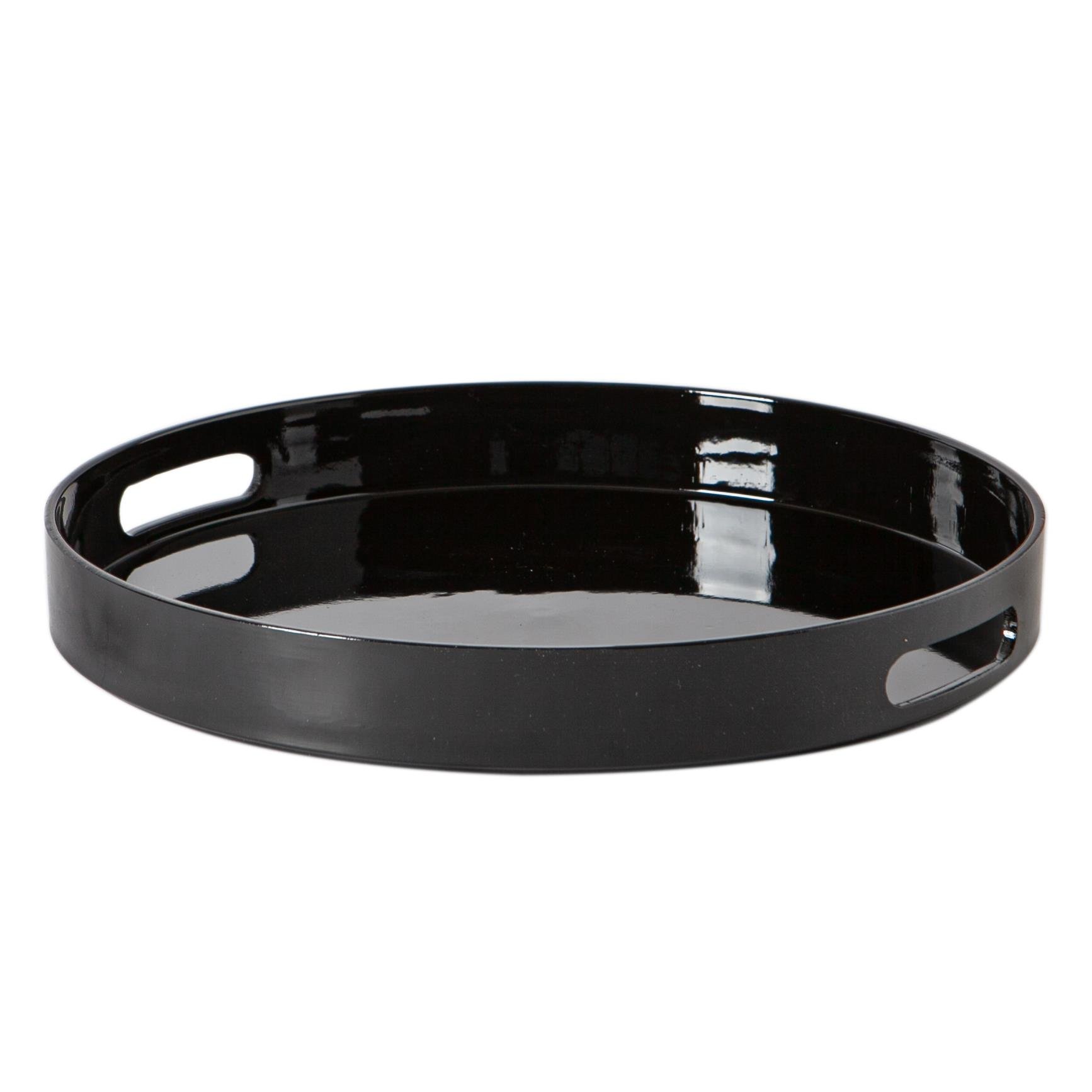 Argon Tableware Round Serving Trays - Black - Pack of 6