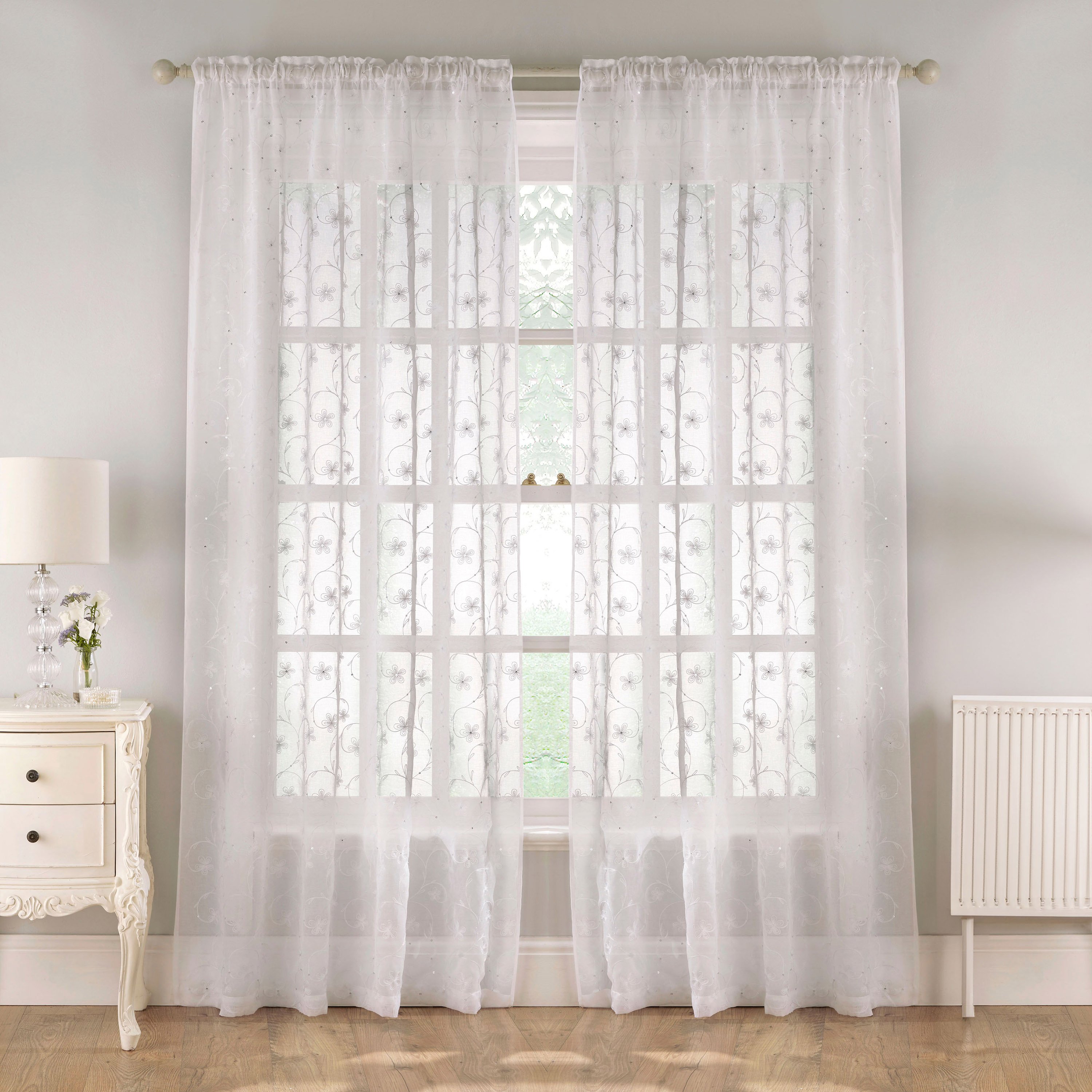 Tyrone Textiles Belle Voile Panels - 140 x 229cm - White