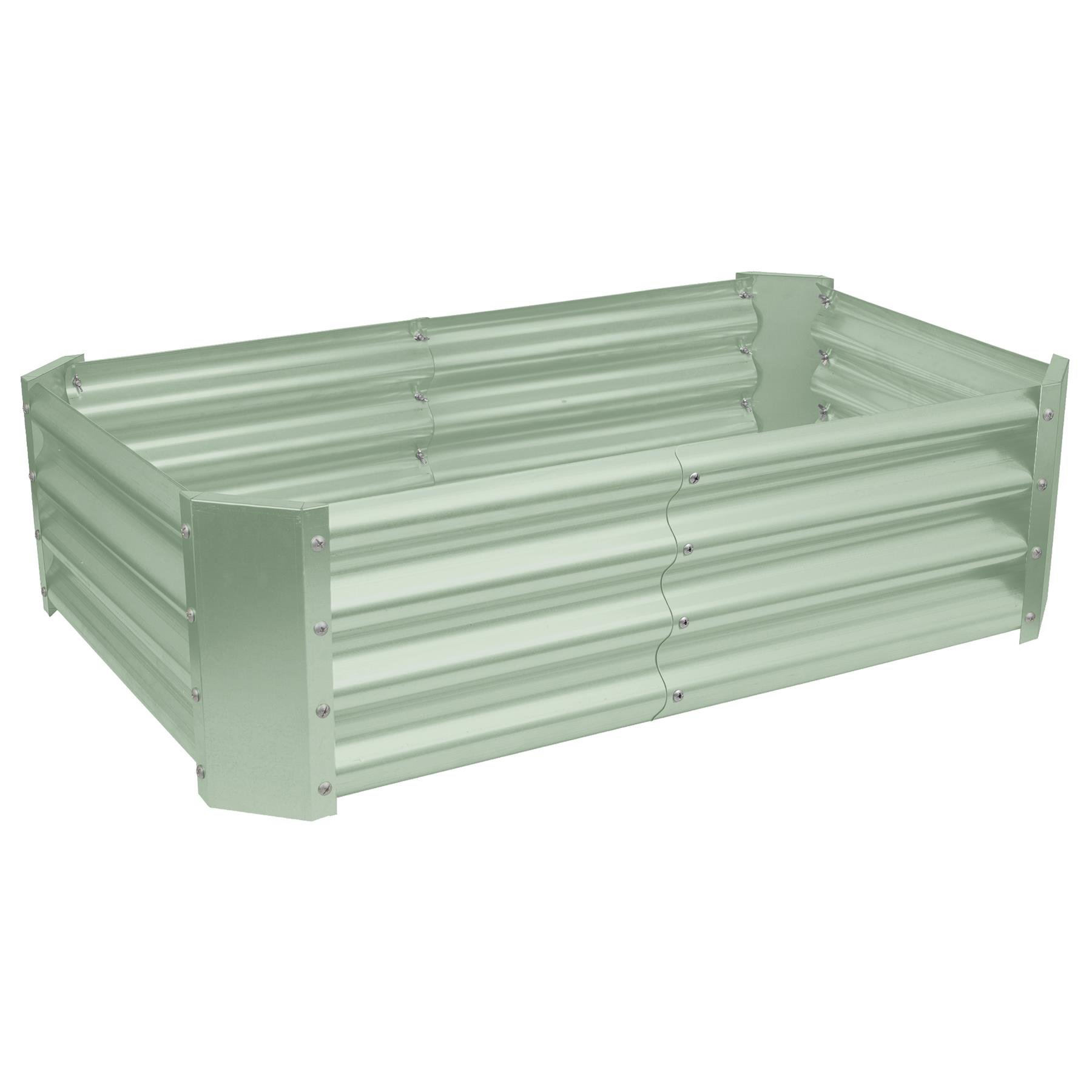 Harbour Housewares Rectangle Steel Raised Garden Bed 120cm x 60cm - Green