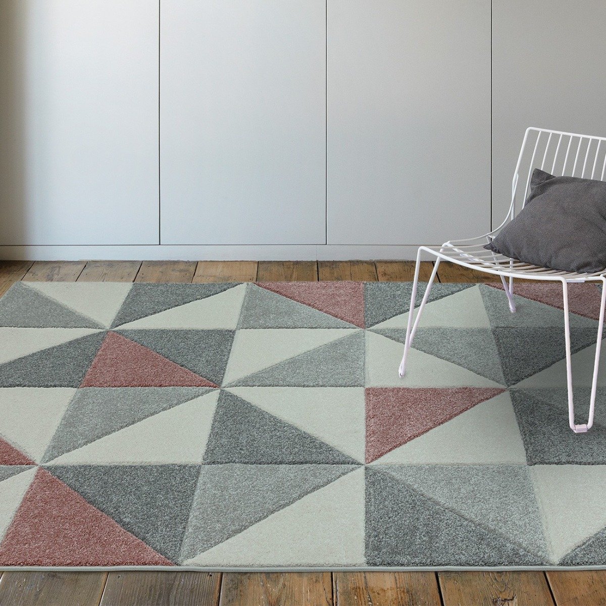 Mega Flooring Pink Modern Geometric Rug - 120 x 170cm