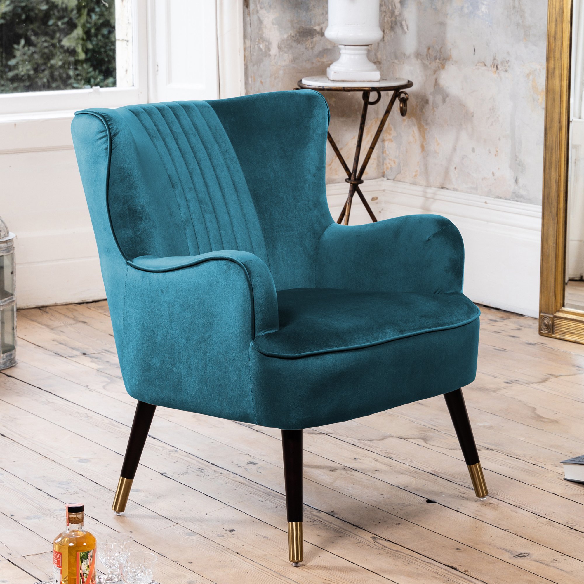 Artemis Home Madison Velvet Fabric Accent Chair - Teal