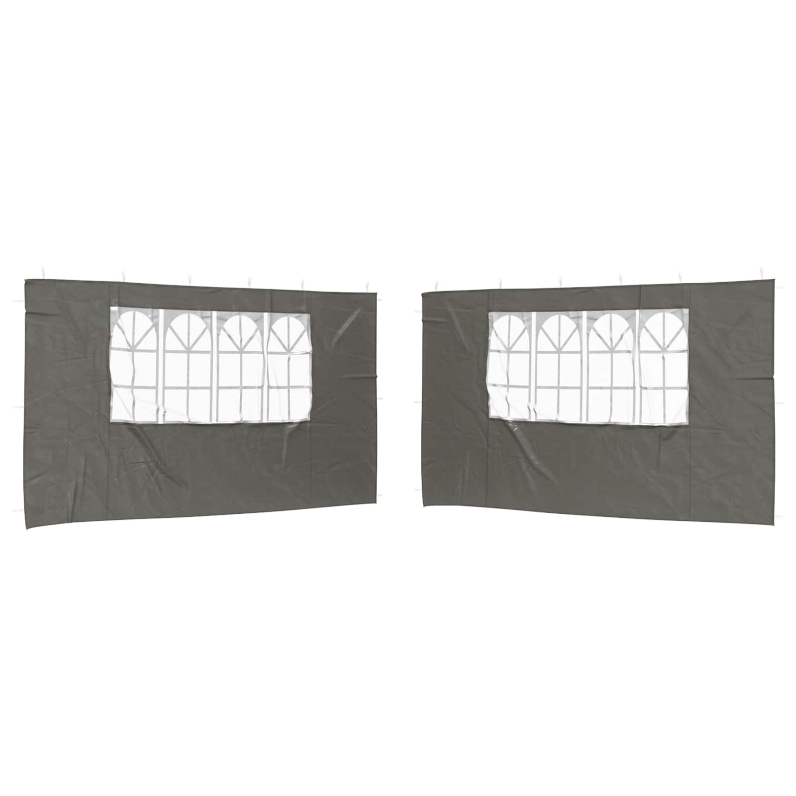 Walplus 400 x 195 cm PE Replacement Party Tent Sidewalls 2pcs - Anthracite