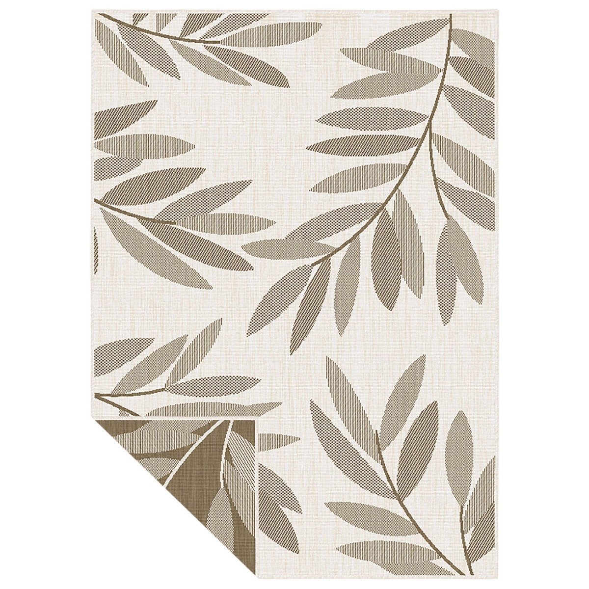 The Rugs Cream Duo Weave Trailing Leaves Reversible Outdoor Rug - 160 x 230cm