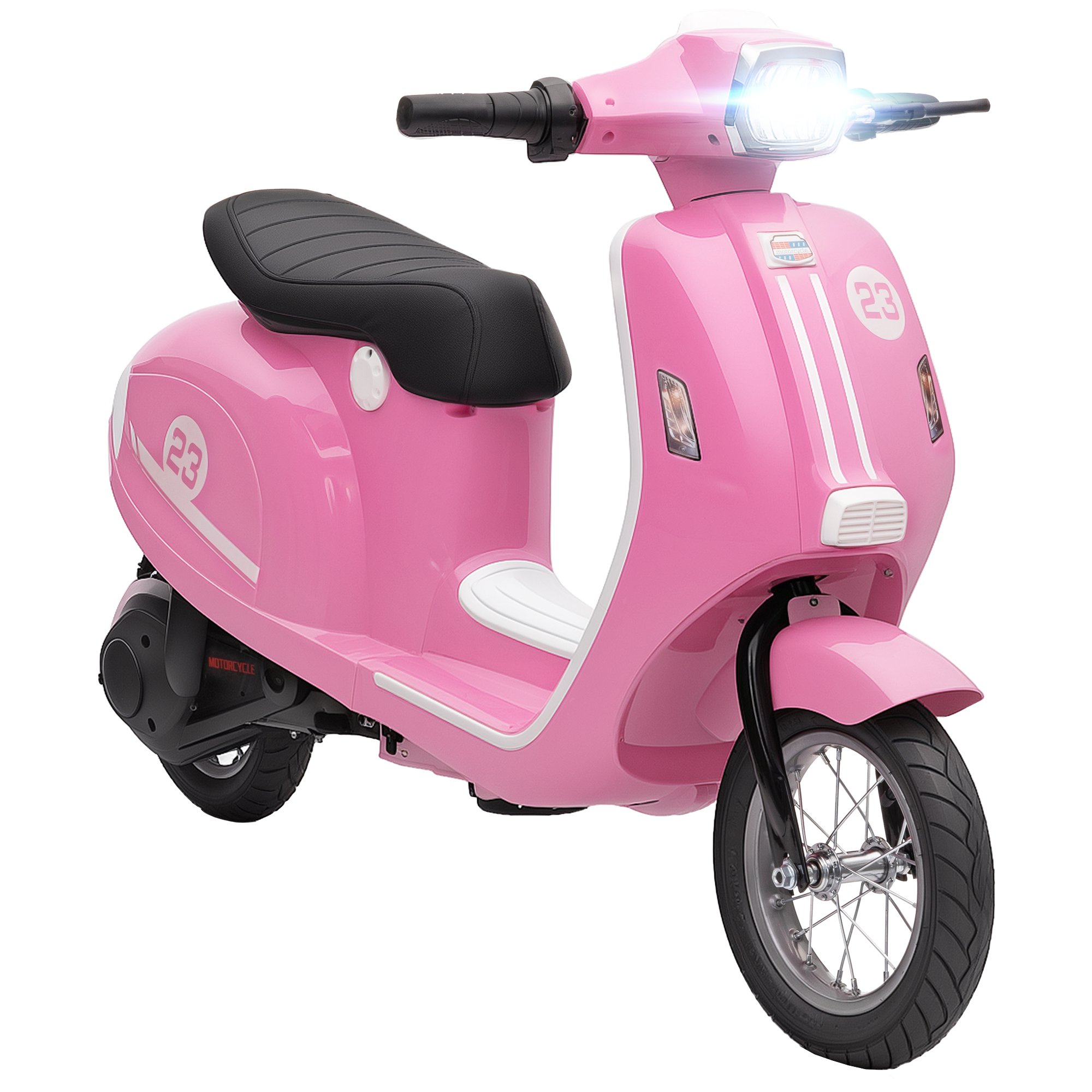 AIYAPLAY 24V Ages 8 to 12 LED Kids Electric Ride on Motorbike – Pink
