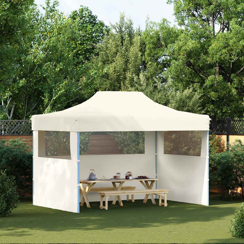 Walplus 3 x 4 m Professional Steel Folding Party Tent with 3 Sidewalls - Cream