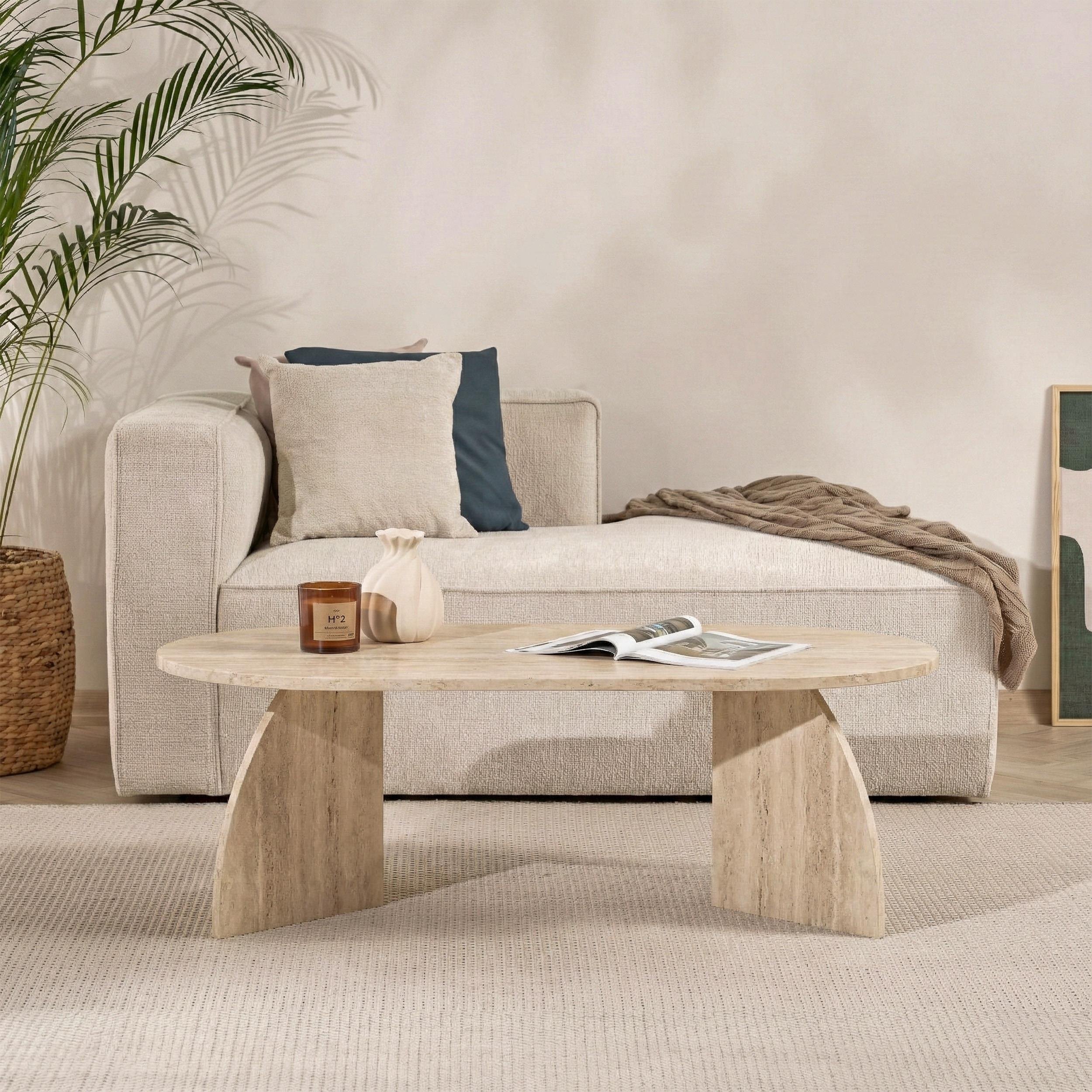Decortie Meli̇na Particleboard Coffee Table - Stone