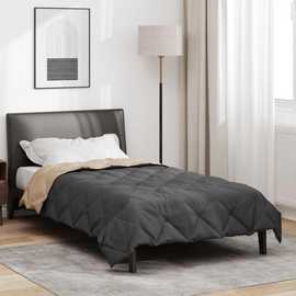 Walplus Summer Duvet and Microfibre - Anthracite and Taupe - 200 x 135 cm