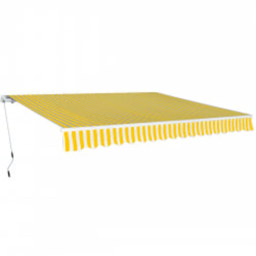 Walplus Polyester Awning - Yellow and White - 600 x 300 cm