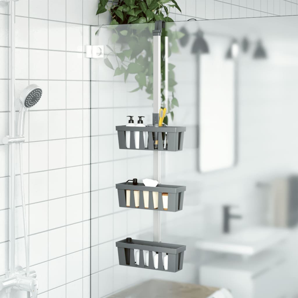 Walplus Polypropylene Shower Hanger Shelf - Silver - 30 x 15 cm