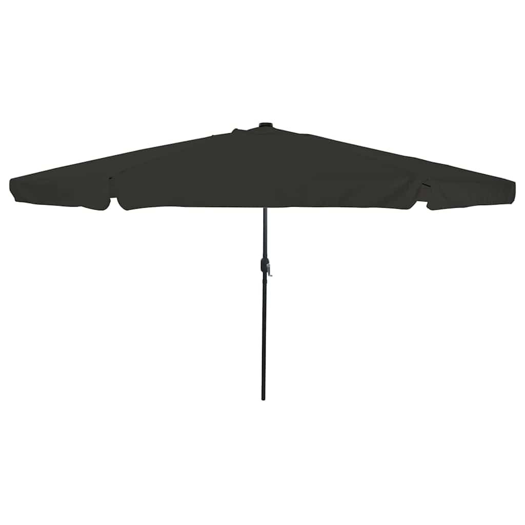 Walplus Round Polyester Garden Parasol - Black - 395 x 395 x 245 cm