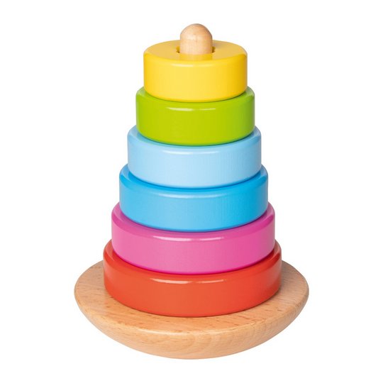 Goki Wooden Stacking Tower Childrens Building Toy - Age 2+ - 7 Piece