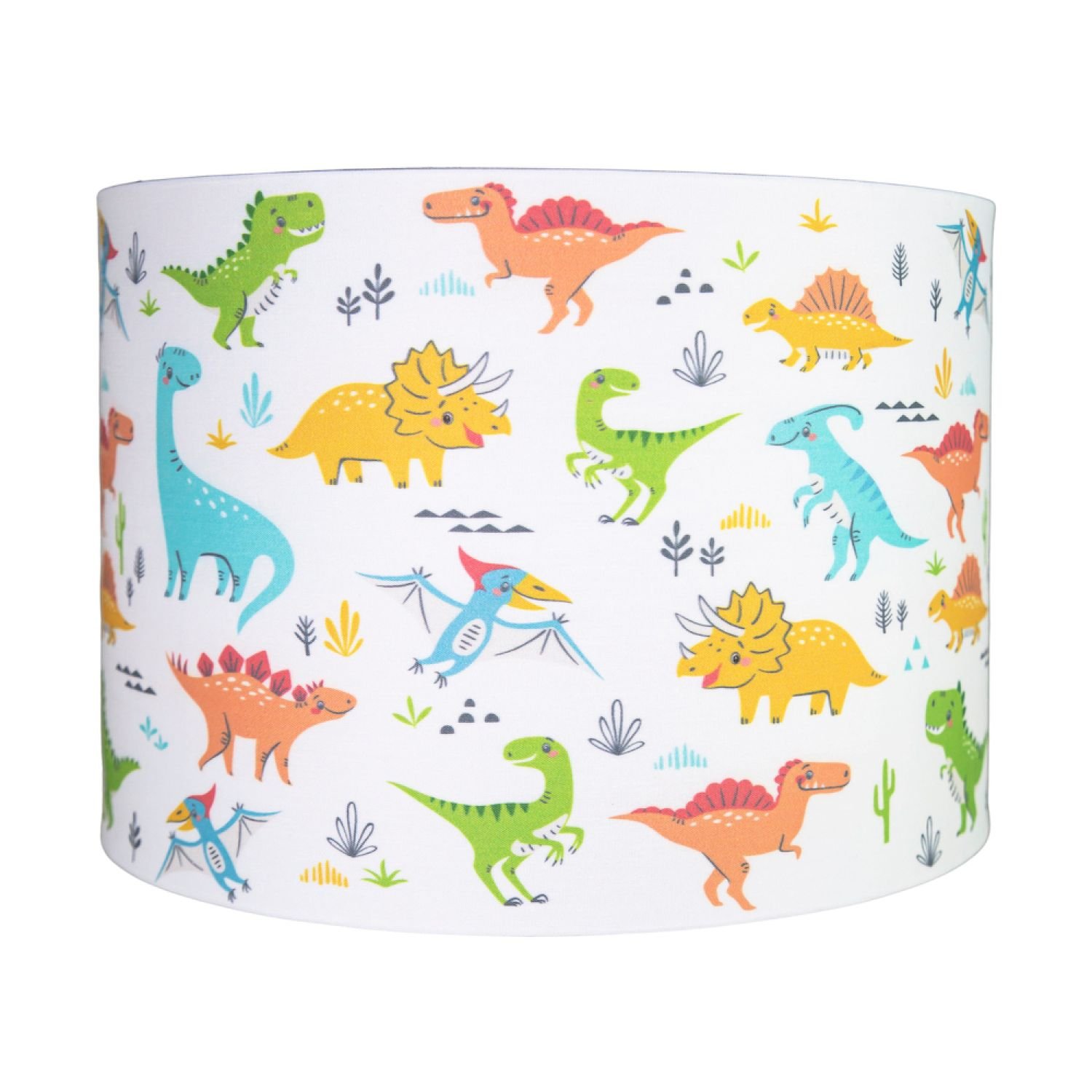 Happy Homewares Multicoloured Colourful Dinosaurs Childrens Lampshade - 25cm