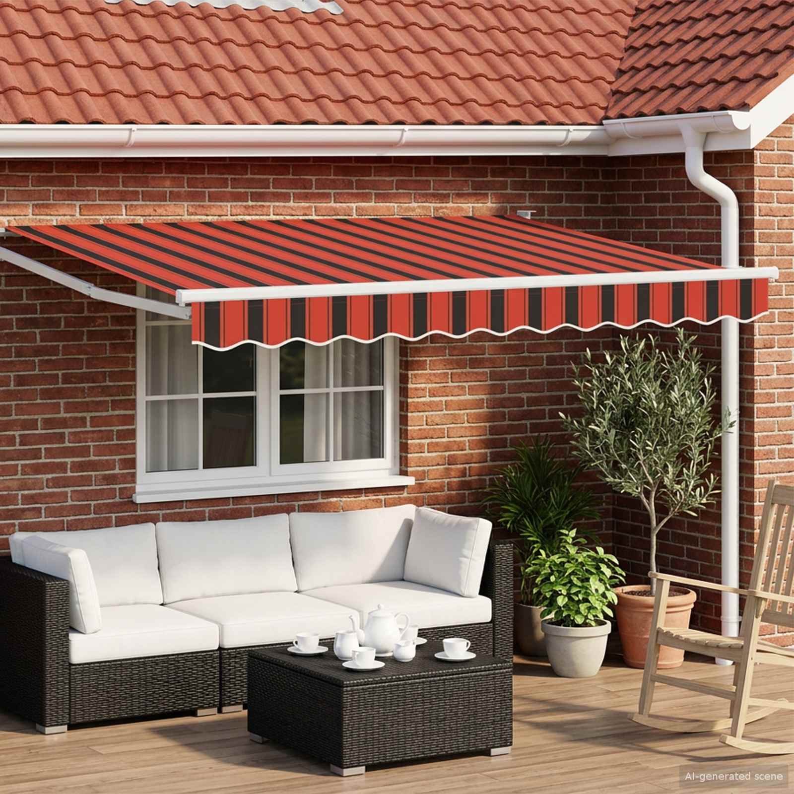 Walplus Electric Aluminium - Orange - 350 x 250 cm - White Frame - White Finish