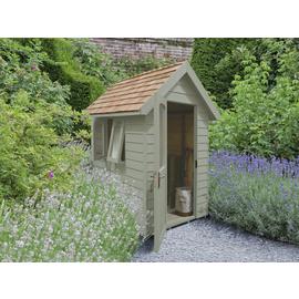 Forest Garden Overlap Retreat Shed - 6x4ft, Green, Installed
