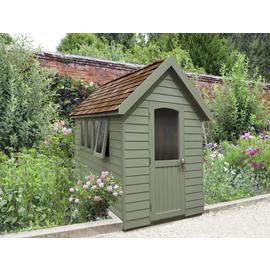 Forest Garden Overlap Retreat Shed - 8x5ft, Green, Installed