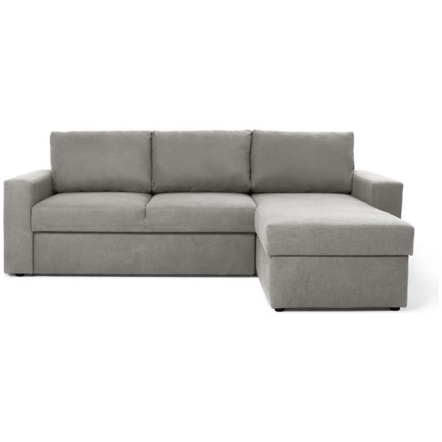 Buy Argos Home Miller Fabric Corner Chaise Sofa Bed - Light Grey | Sofas |  Argos