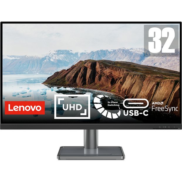 Buy Lenovo L32p-30  Inch 60Hz UHD Monitor | PC monitors | Argos