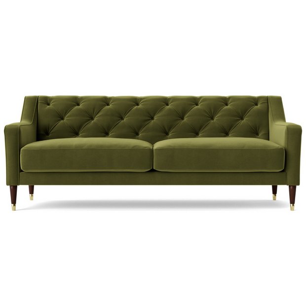 Argos green deals velvet sofa