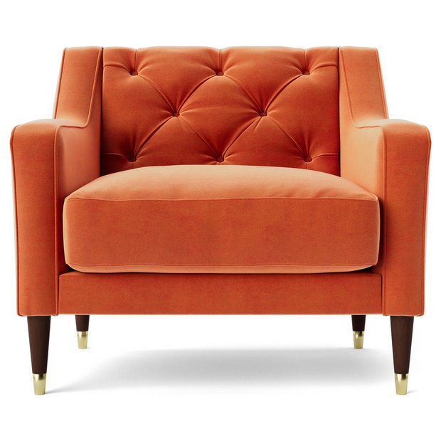 Burnt orange best sale velvet armchair