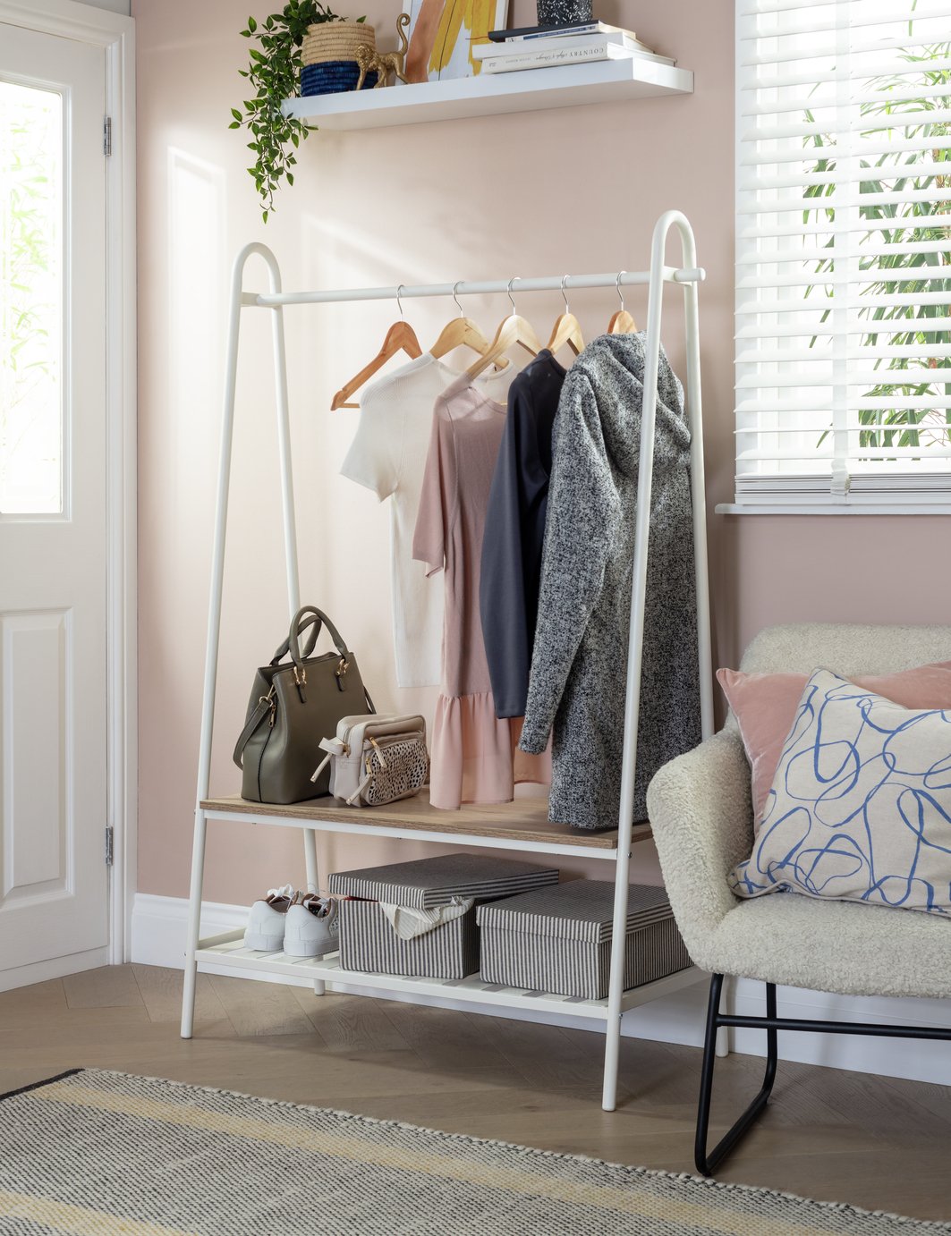 Habitat Turner Double Clothes Rail - White