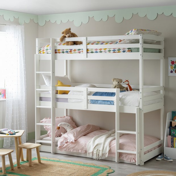 Buy Habitat Josie Triple Bunk Bed With 3 Kids Mattress White