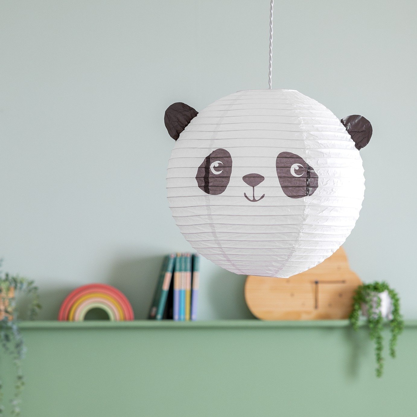Argos Home Kids White Paper Panda Easy Fit Lampshade - 40cm