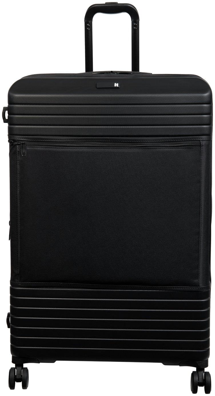 IT Large Expandable Luggage 8 Wheel Hard Suitcase - Black