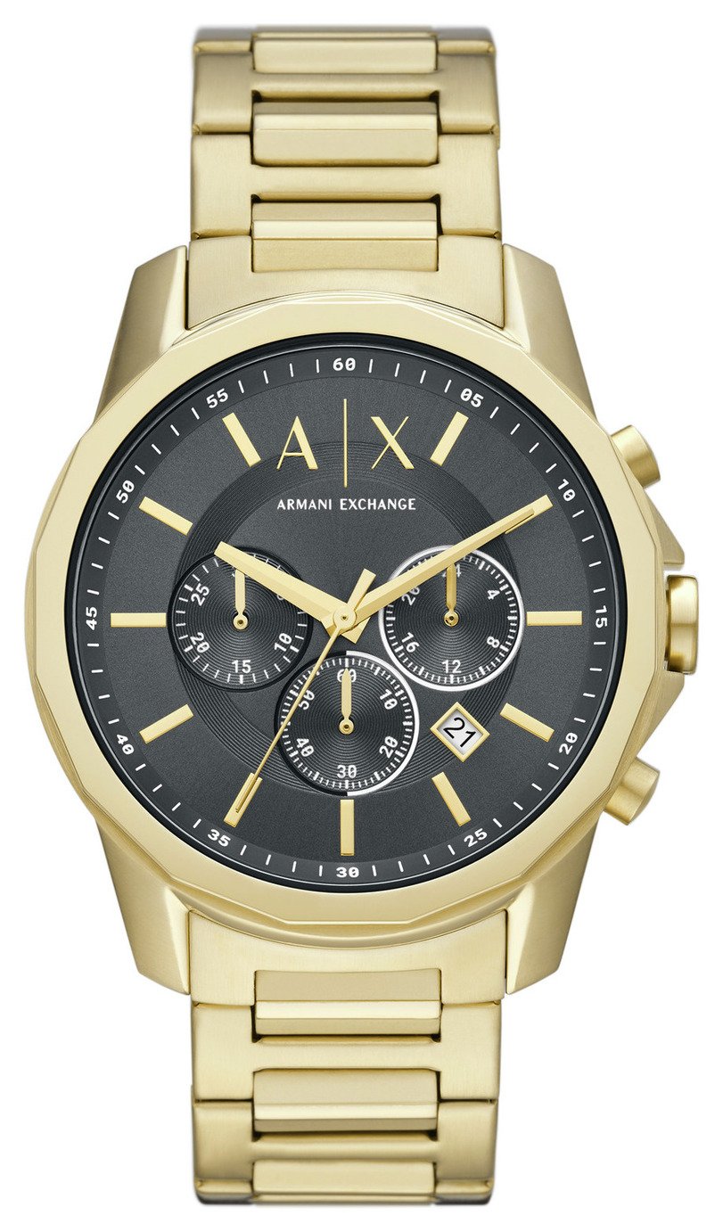 Armani Exchange Men's Gold Strap Grey Dial Bracelet Watch