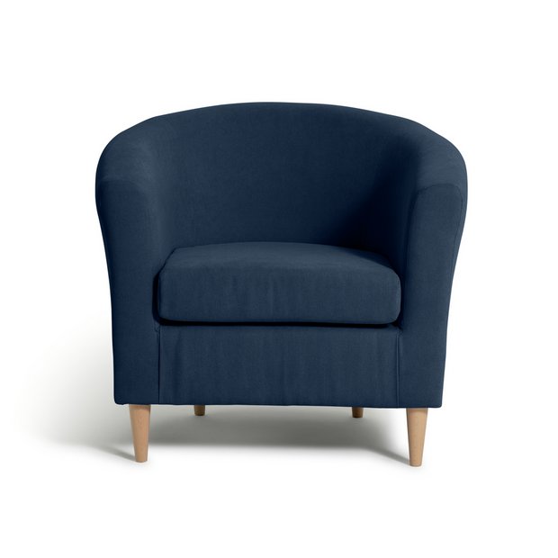 Buy Habitat Fabric Tub Chair Navy Armchairs and chairs Argos