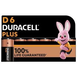 Duracell Plus Alkaline D Batteries - Pack of 6