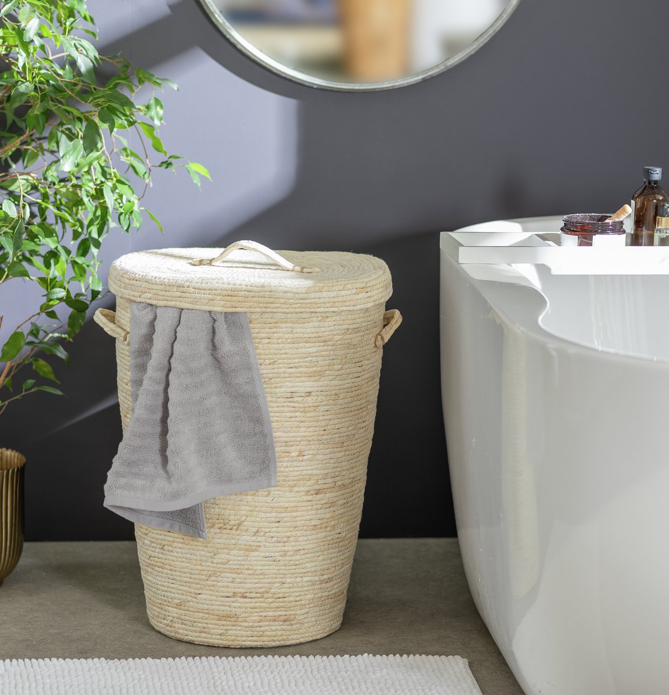 Habitat 86 Litre Laundry Basket - Natural